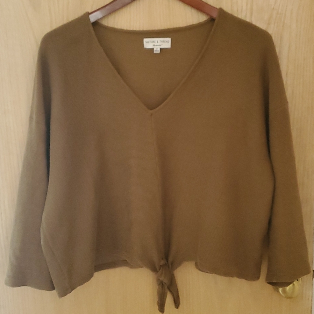 Texture and Thread Brown Top, Sz 3X